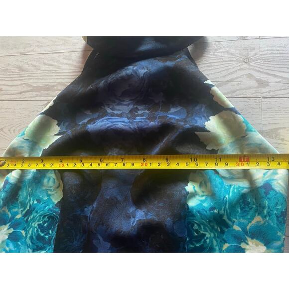 Teeze Me Floral 2pc Halter Top & High Low Skirt Set Blue Roses Formal Prom Dress - Picture 4 of 12